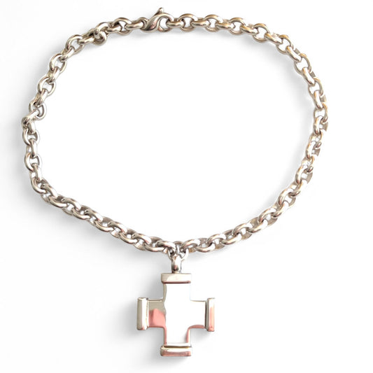 Preloved Vintage Tiffany & Co Sterling Silver Italian Cross Pendant Necklace