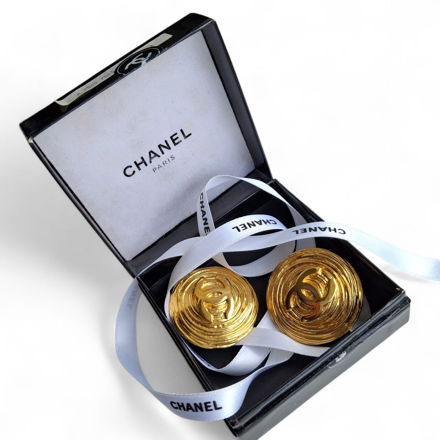 1980s Vintage Chanel Gold Plated CC Logo Earrings