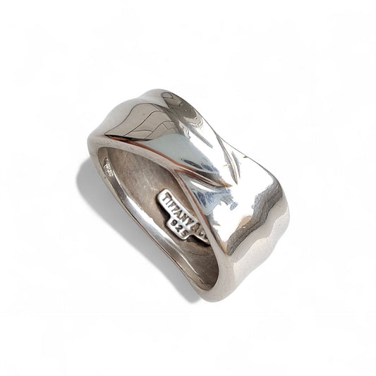 Preloved Vintage Tiffany & Co Organic Hallmarked Sterling Silver Leaf Ring
