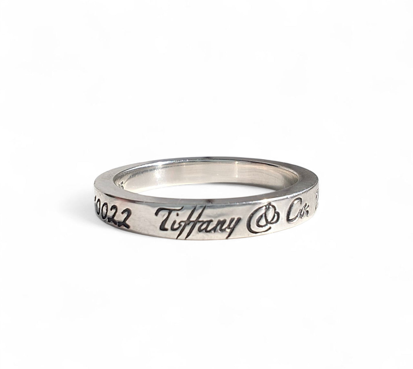Preloved Vintage Tiffany & Co 5th Avenue New York Silver Script Band Ring