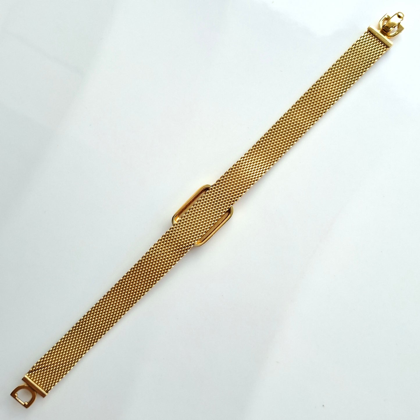 Christian Dior Lapis Lazuli Gold Mesh Bracelet