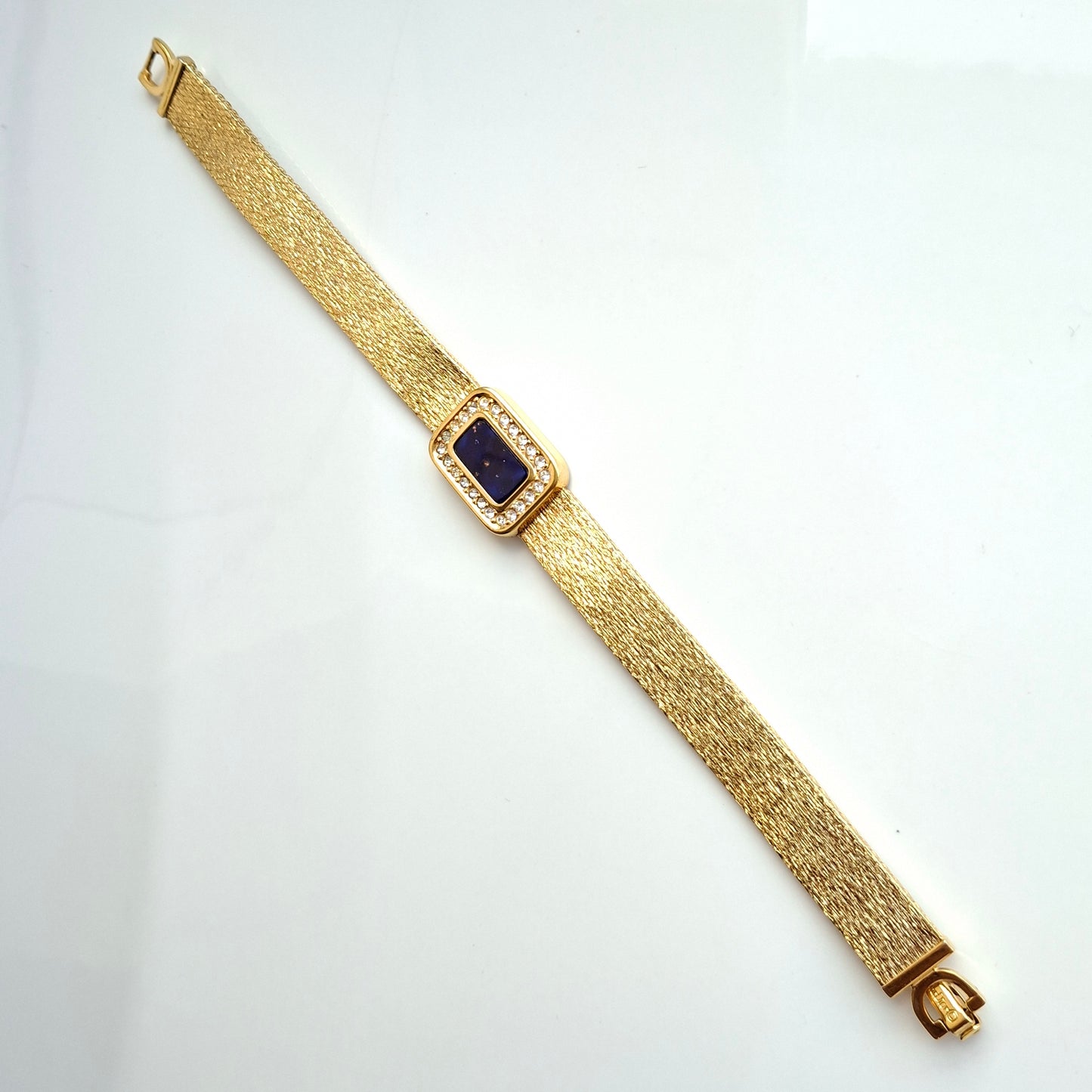 Christian Dior Lapis Lazuli Gold Mesh Bracelet