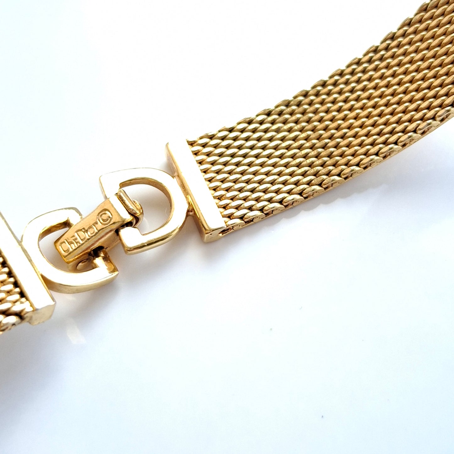 Christian Dior Lapis Lazuli Gold Mesh Bracelet