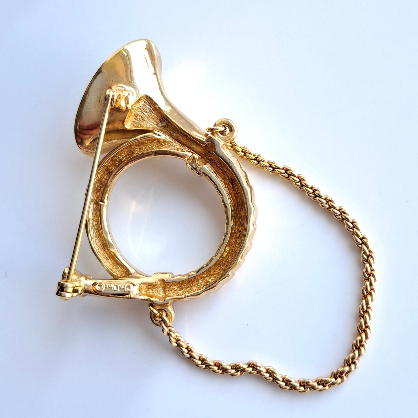 Christian Dior Vintage French Horn Brooch