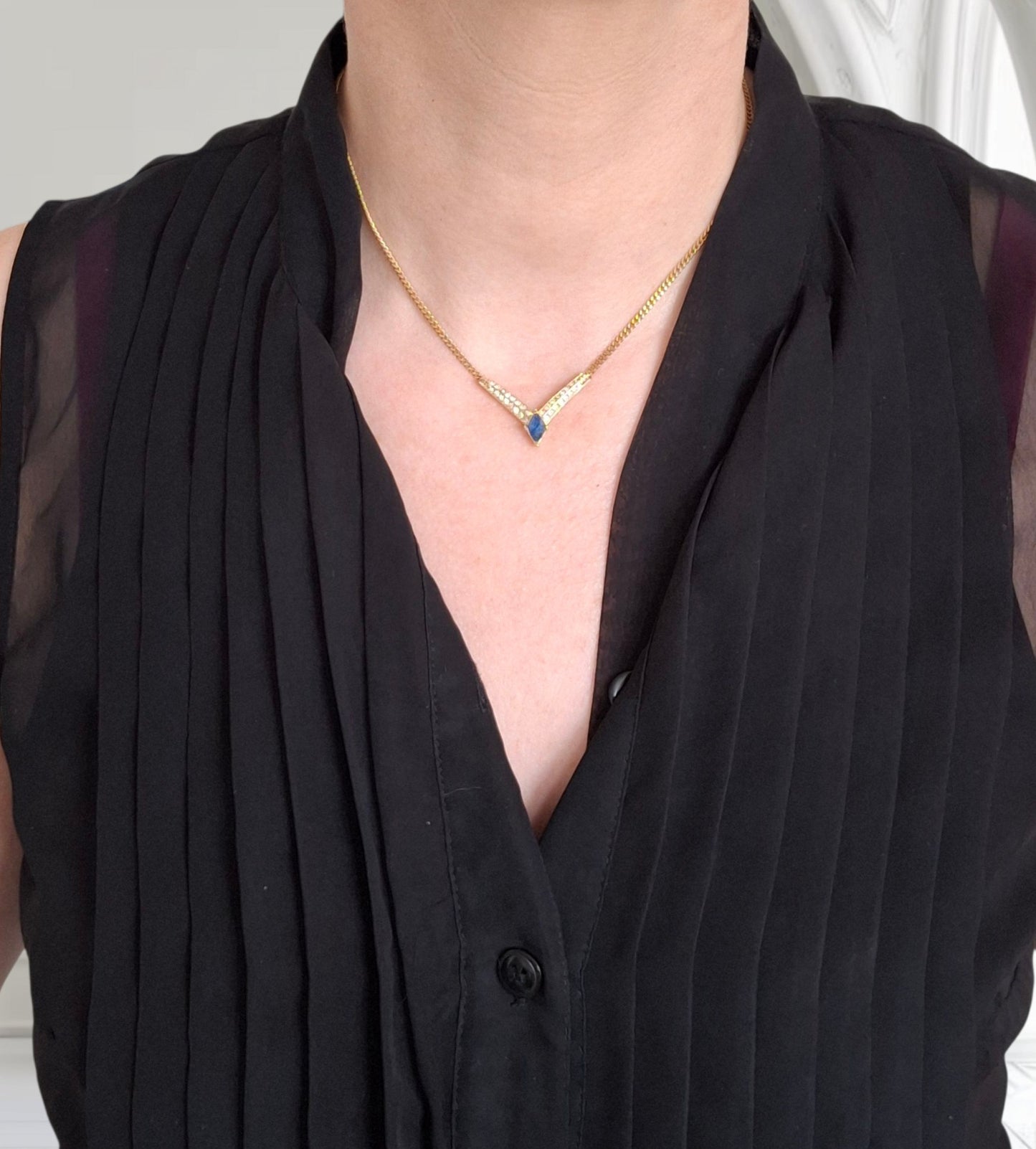 Christian Dior Vintage Lapis Lazuli Necklace