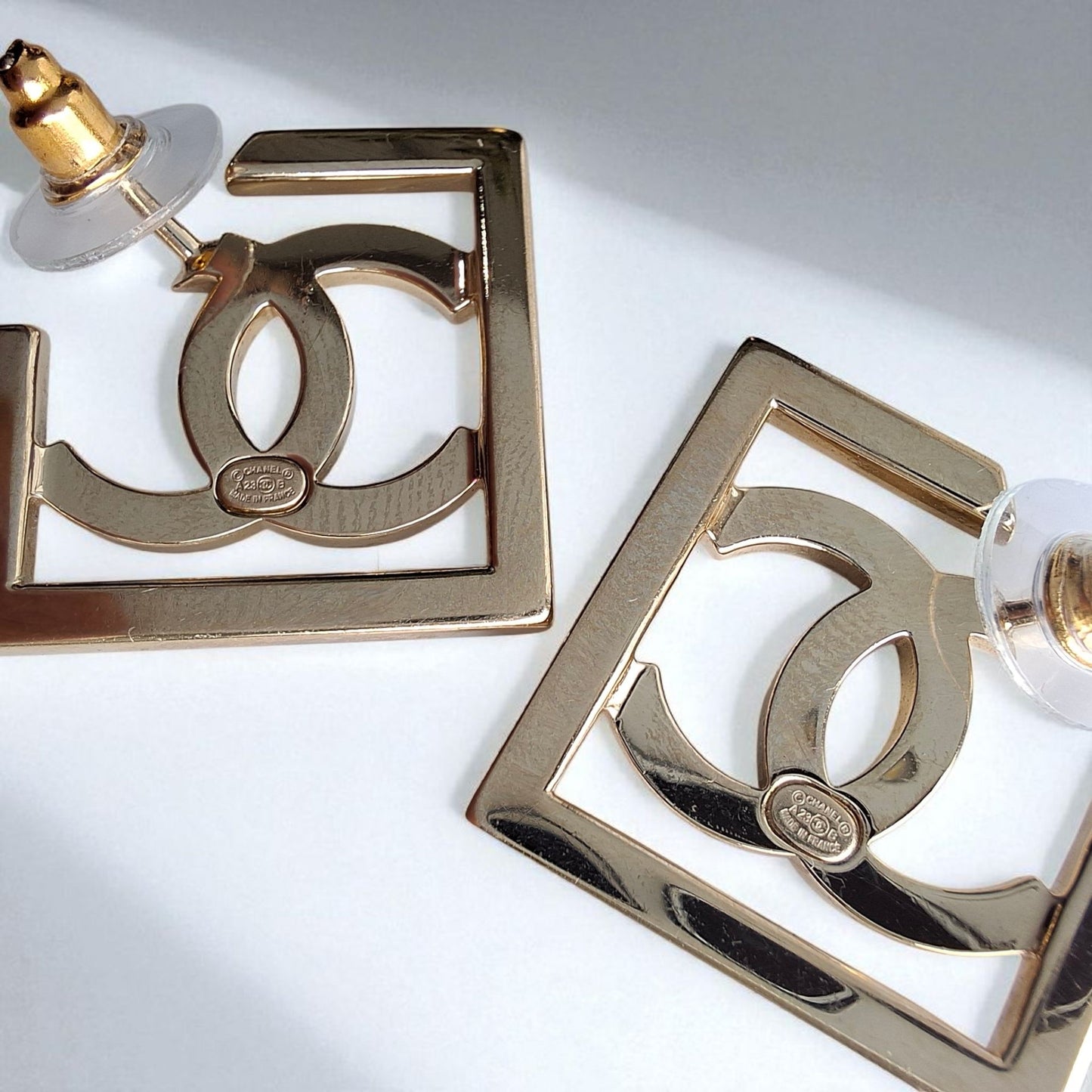 Chanel Square CC Logo Earings