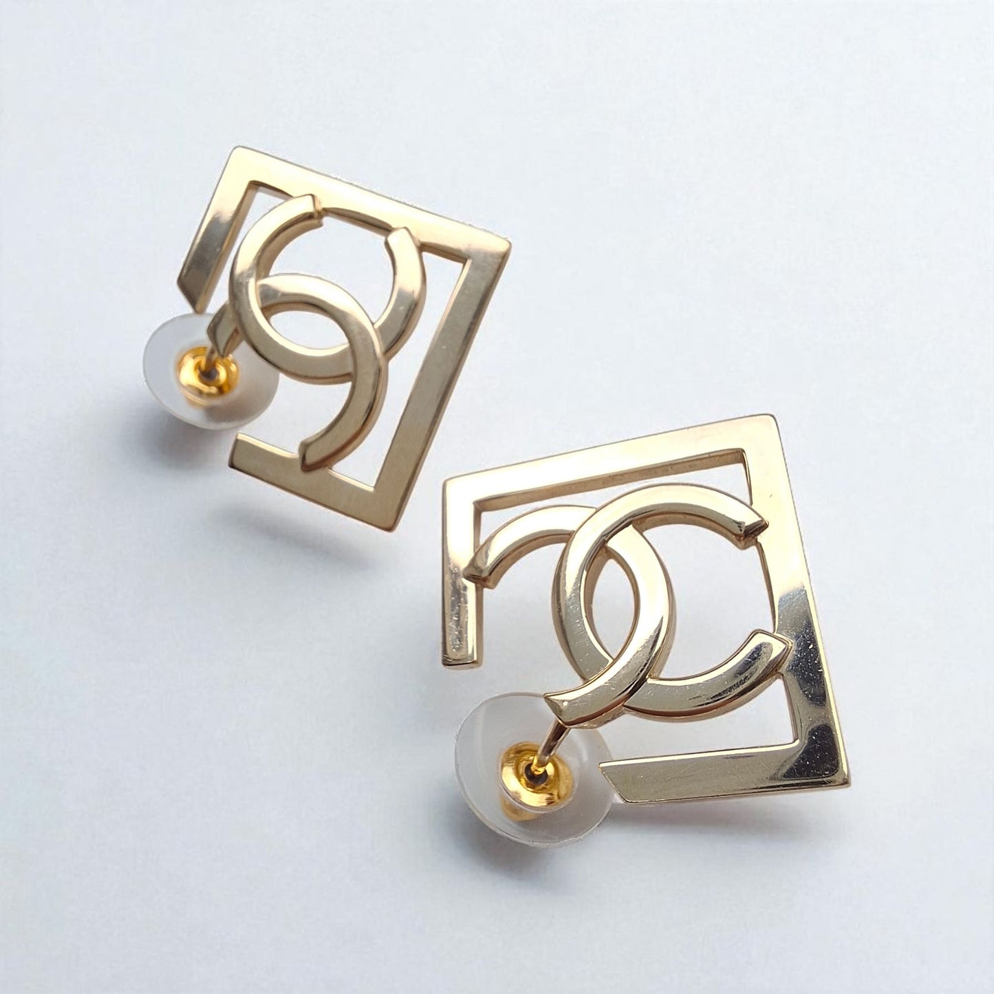 Chanel Square CC Logo Earings