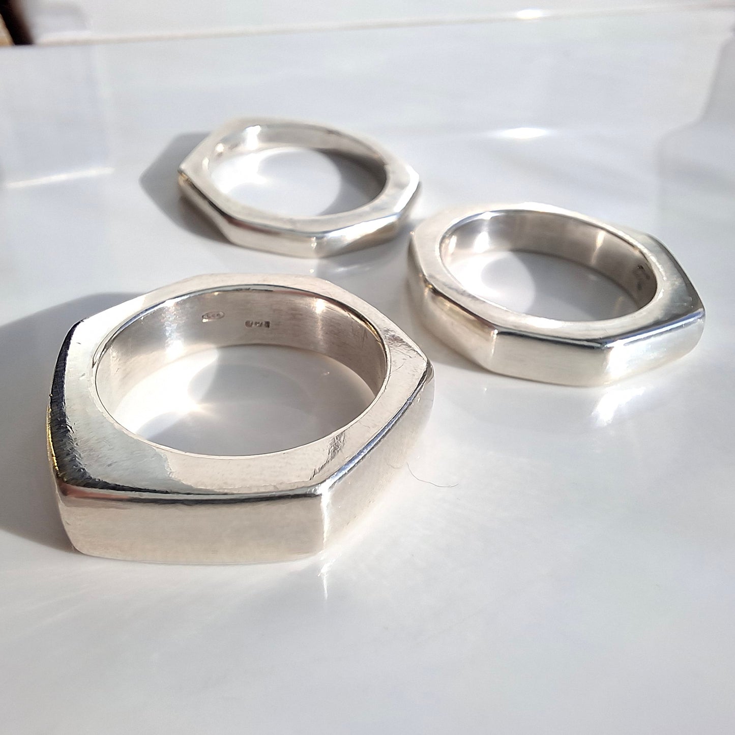 Vintage Gucci Hex Trademark Stacking Rings
