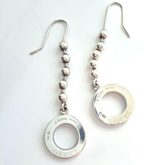 Vintage Gucci Silver Drop Earrings