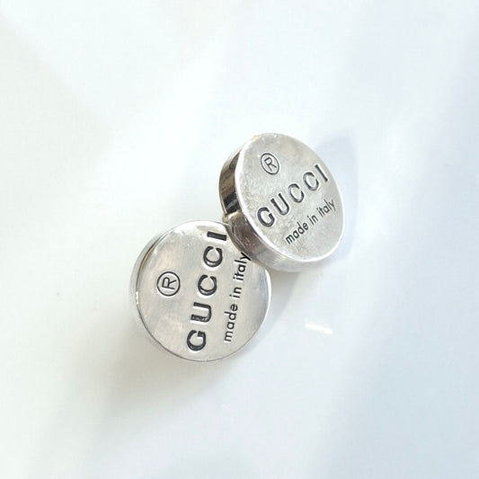 Vintage Gucci Logo Silver Stud Earrings