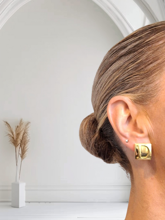 Christian Dior C D Logo Clip-on Earrings