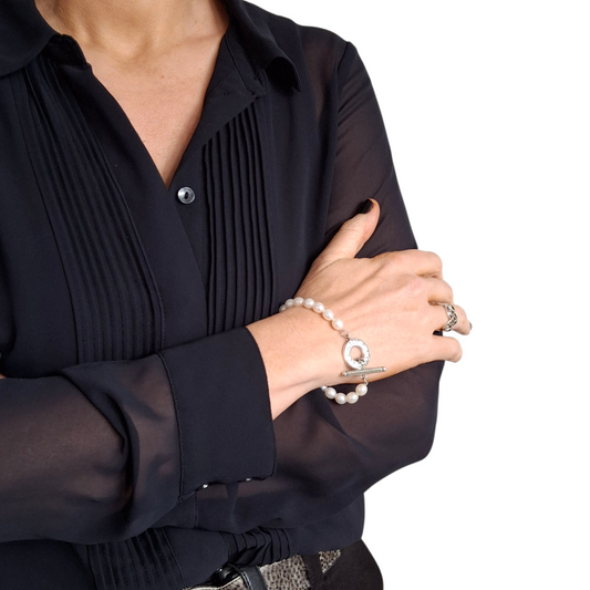 Freshwater Pearl & Sterling Silver Toggle Bracelet by Tiffany & Co.