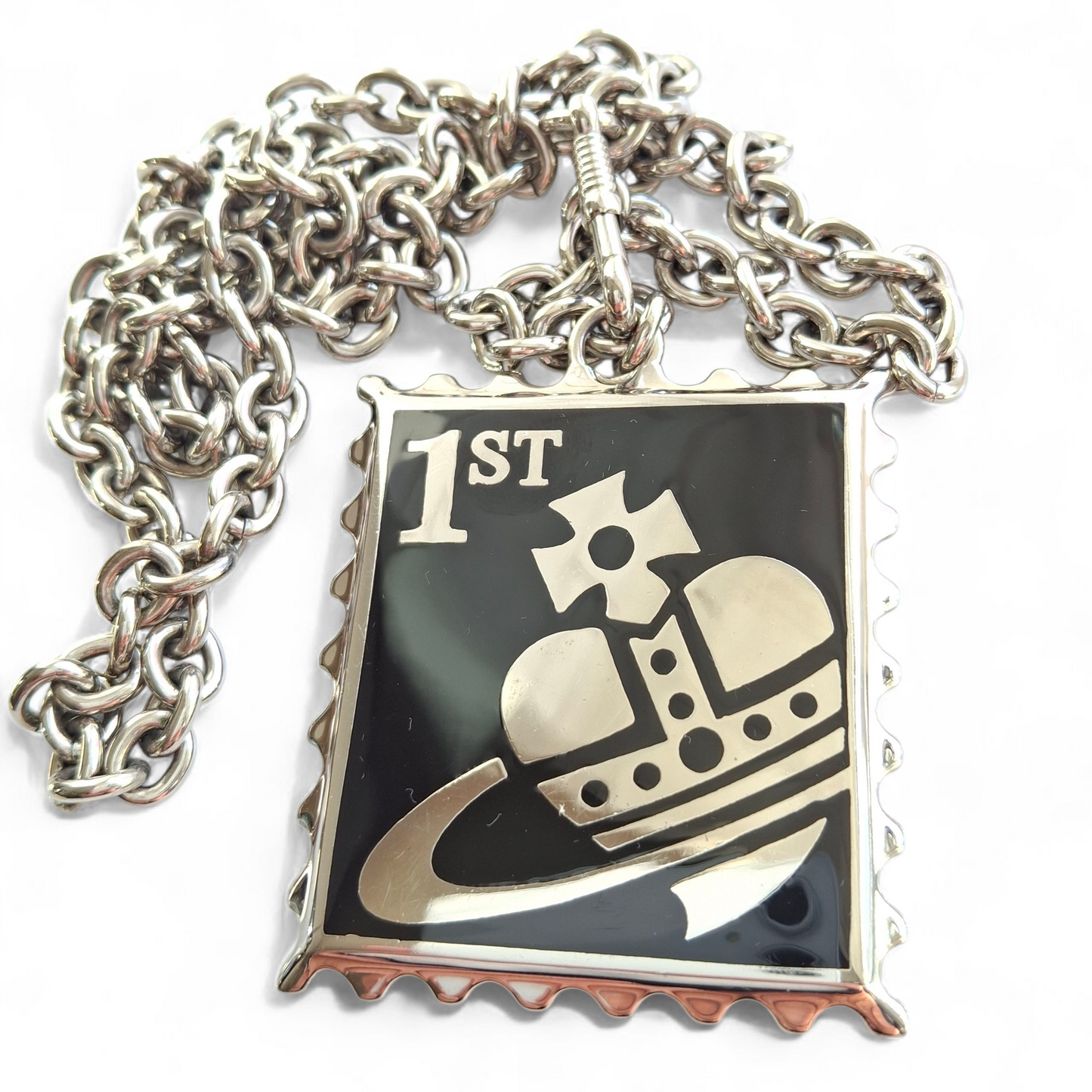Vintage 1990s Vivienne Westwood XL Postage Stamp Necklace