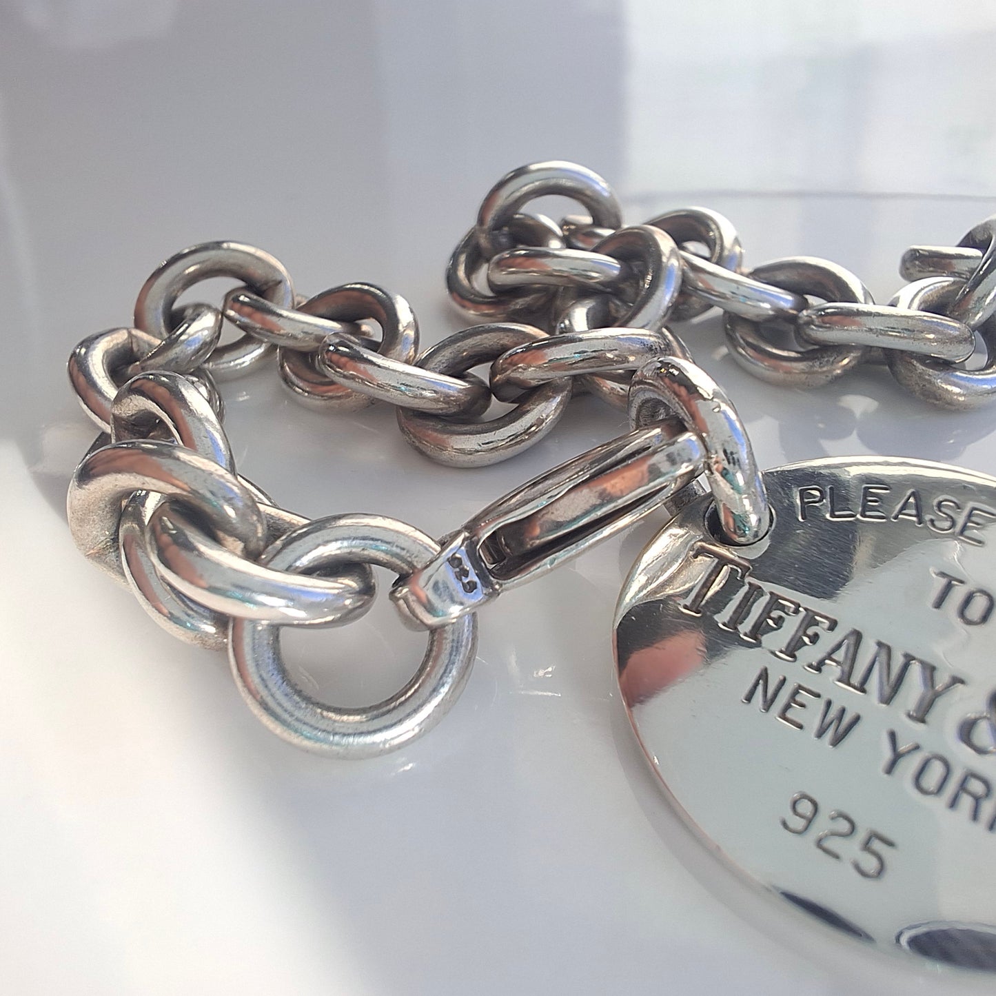 Vintage Silver Oval Tag Necklace by Tiffany & Co.
