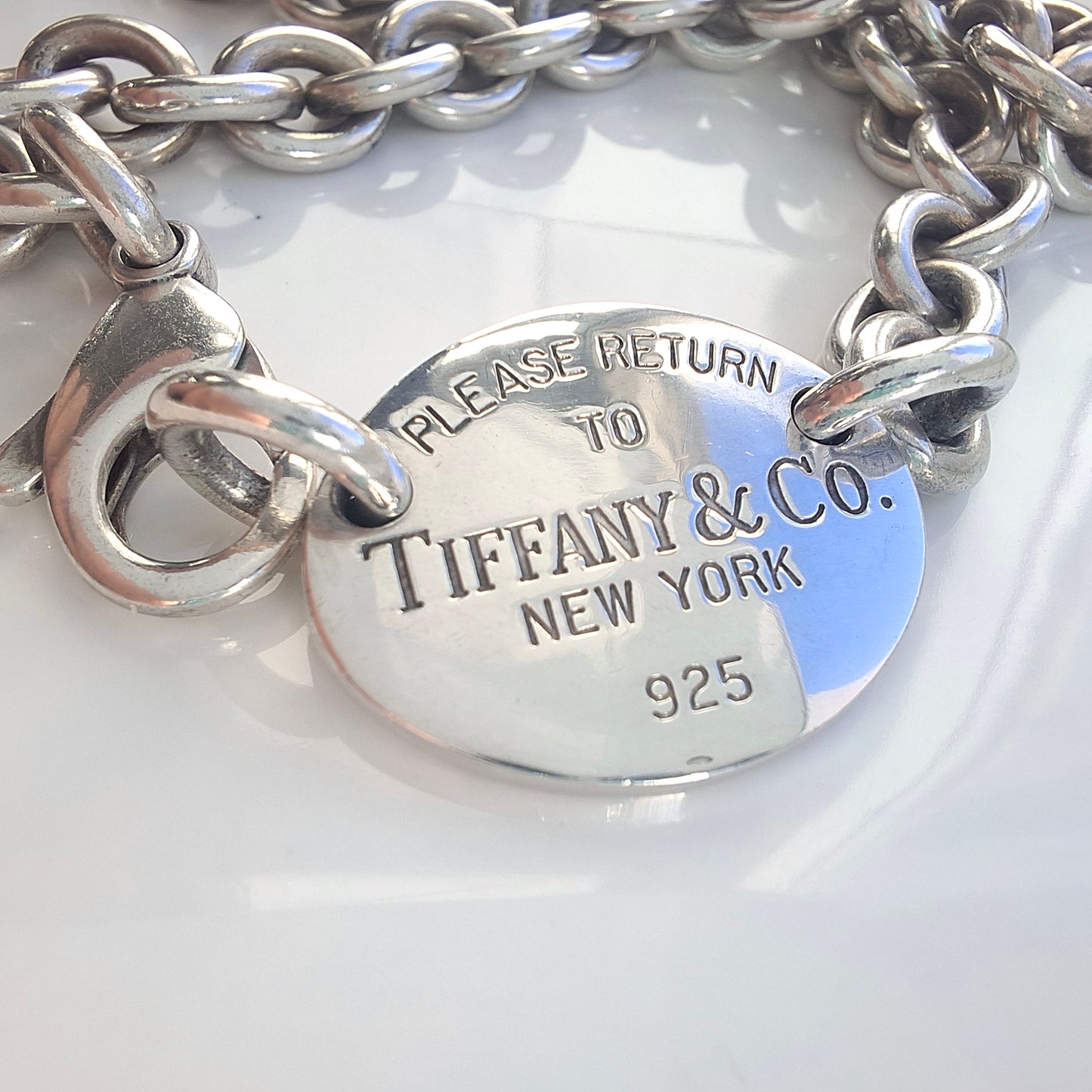 Vintage Silver Oval Tag Necklace by Tiffany & Co.