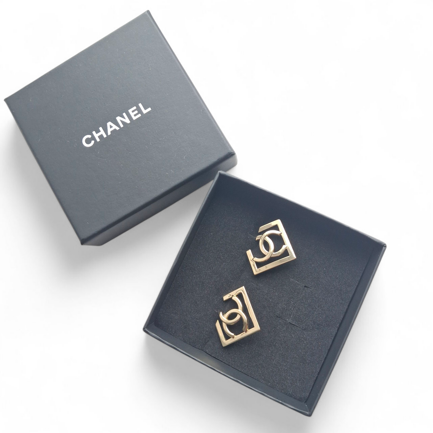 Chanel Square CC Logo Earings