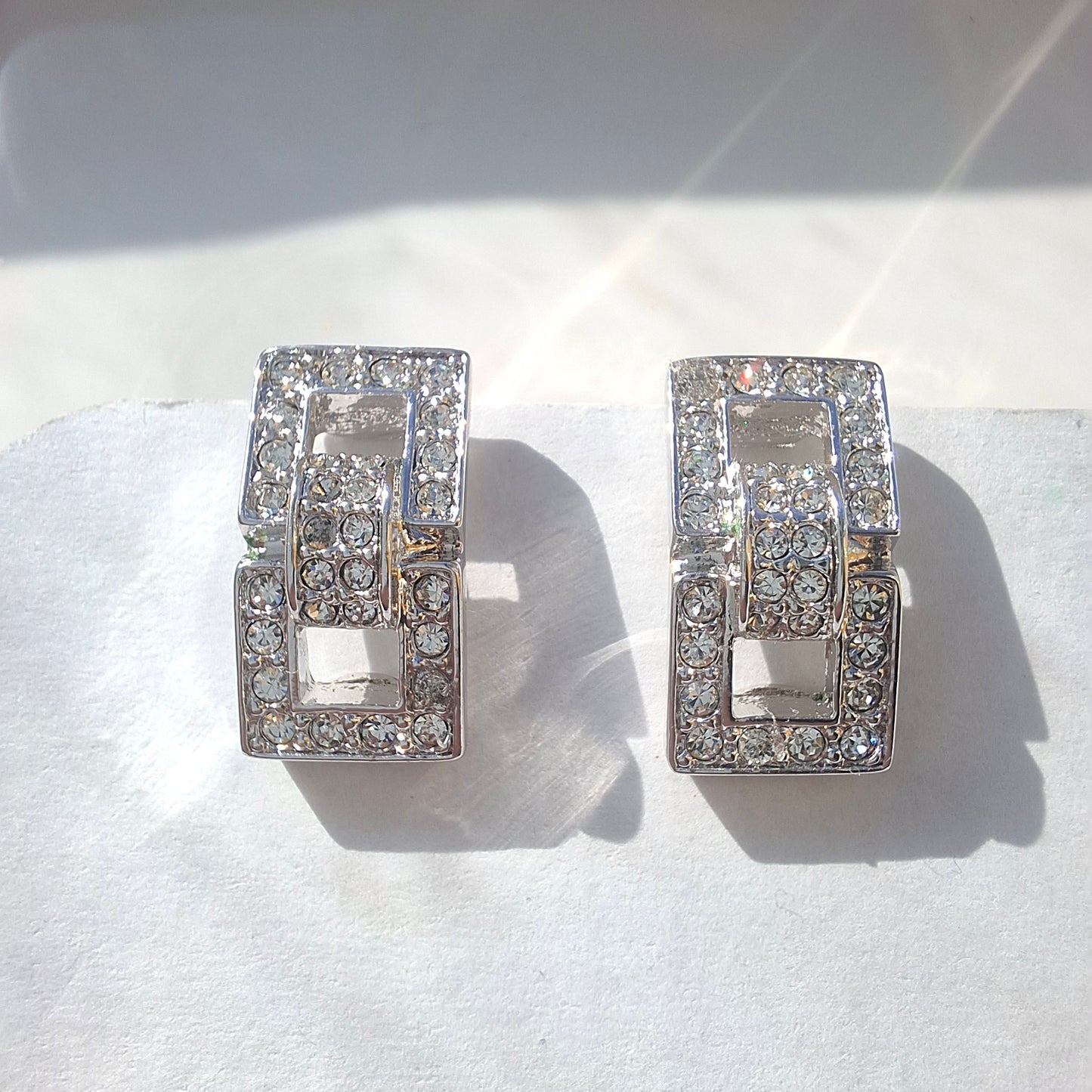 Vintage Christian Dior Diamonte Clip-on Earrings