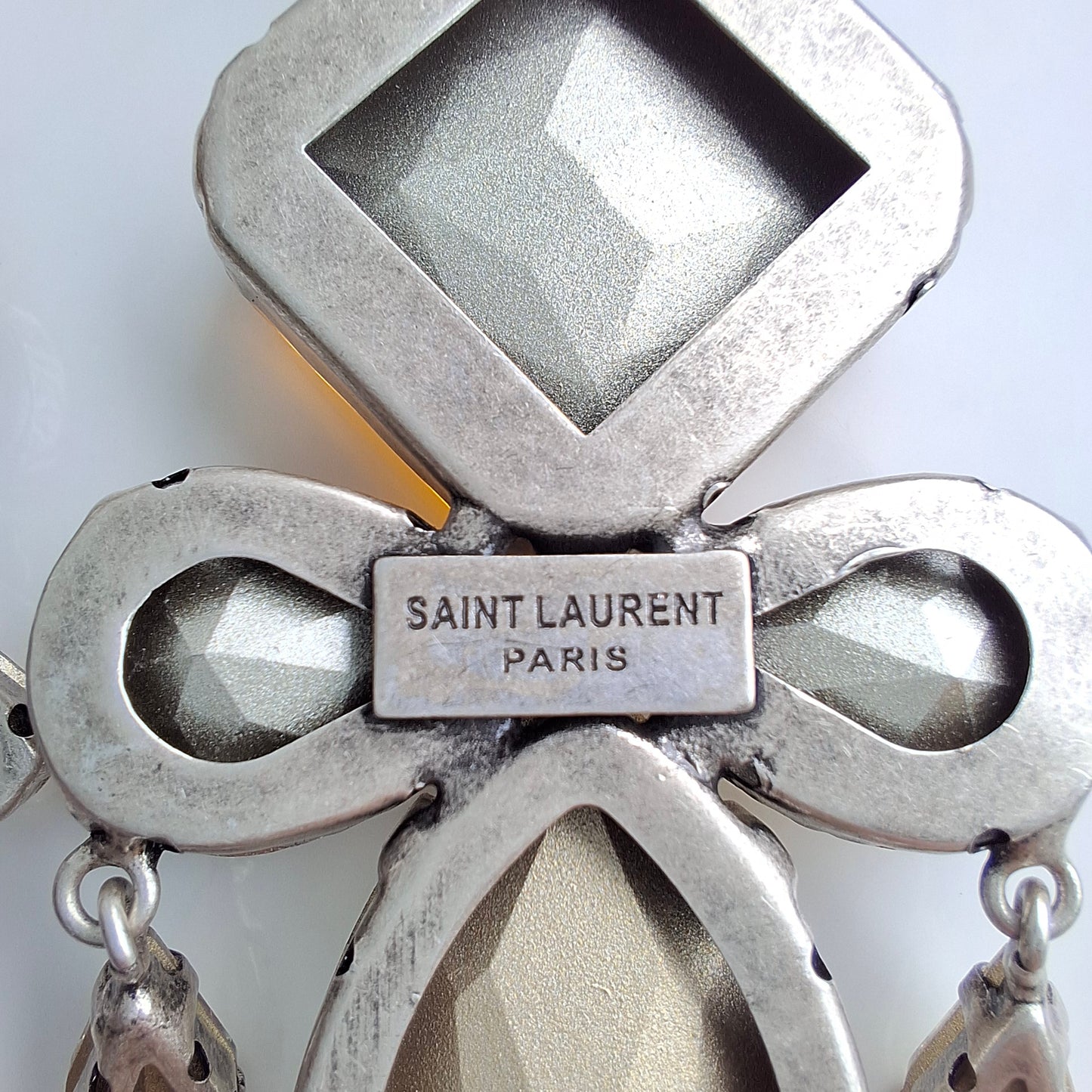 XL Saint Laurent Baroque Crystal Chandelier Statement Earrings