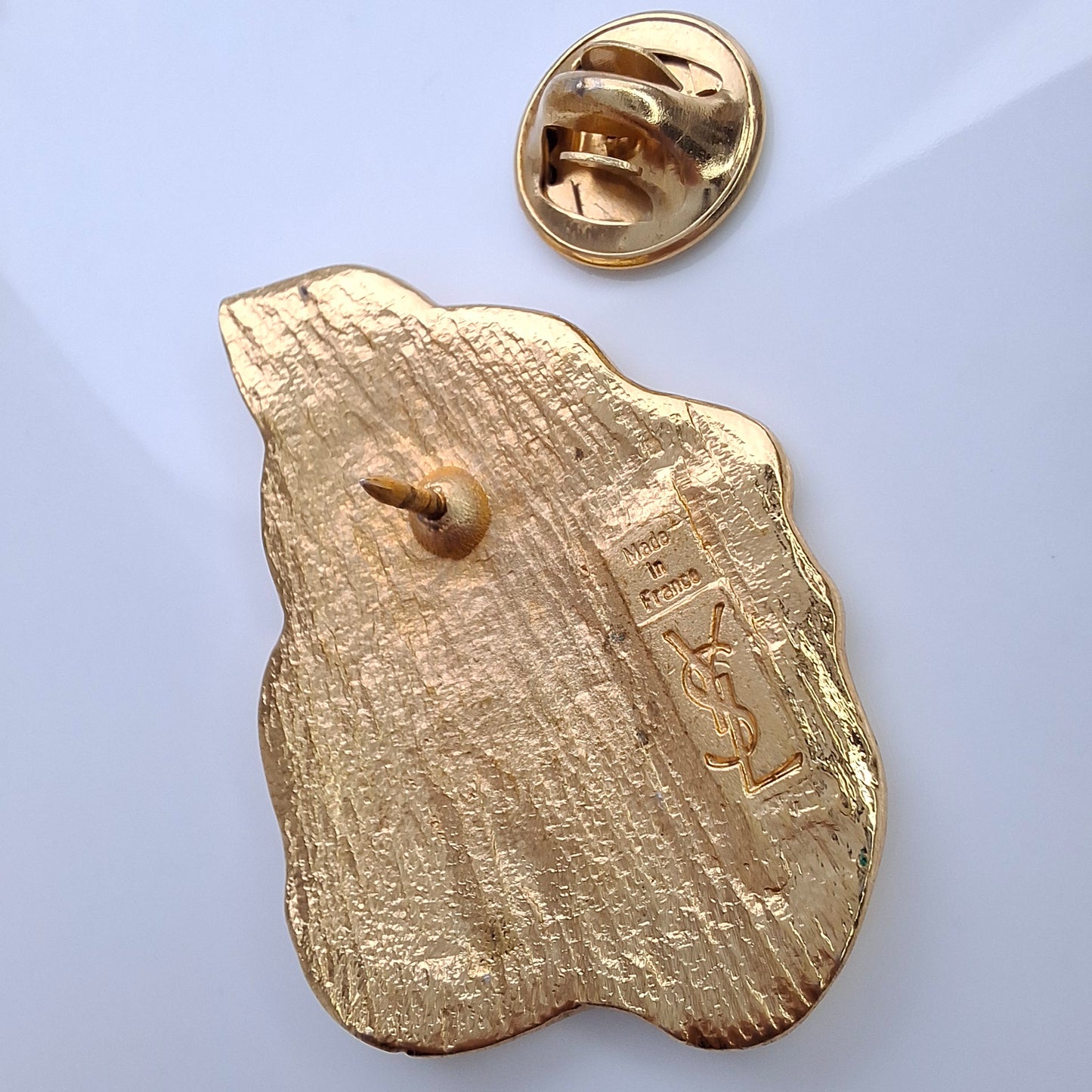 Vintage Yves Saint Laurent Gold Leaf Pin Brooch