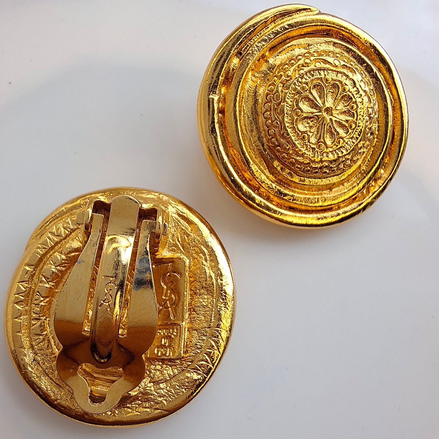 Vintage Yves Saint Laurent Gold Plated Clip-on Earrings