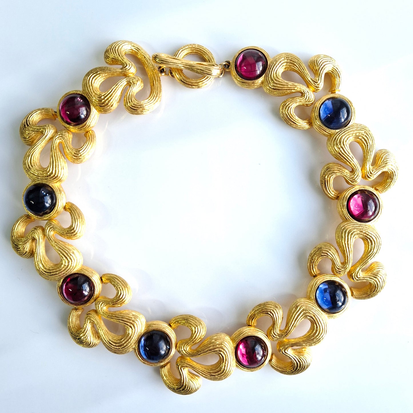 Givenchy Gold Plated and Coloured Glass Cobochon Necklace