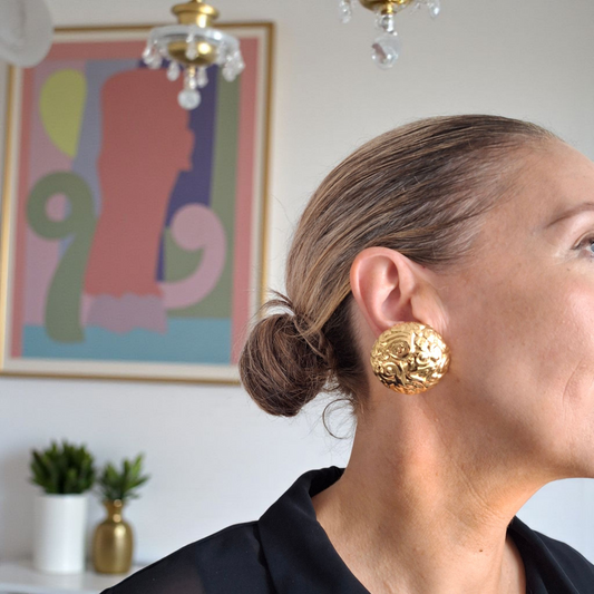 XL Yves Saint Laurent Gold Plated Earrings