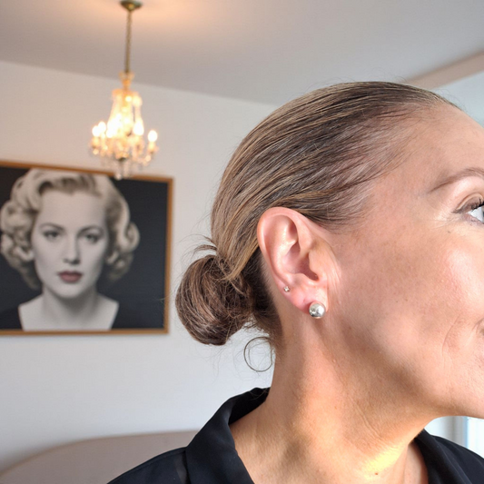 Vintage Tiffany & Co Sterling Silver Ball Hardwear Earrings