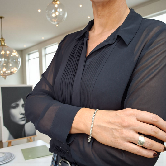 Vintage Tiffany & Co Venetian Square Link Bracelet in Solid 925 Sterling Silver