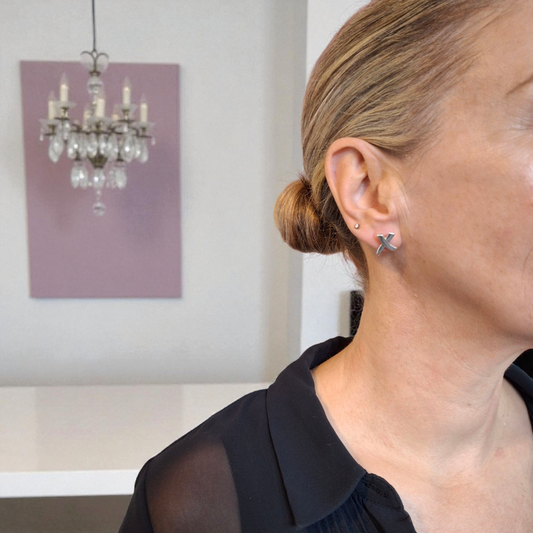 Vintage Tiffany & Co Paloma Picasso Graffiti X Earrings in Sterling Silver