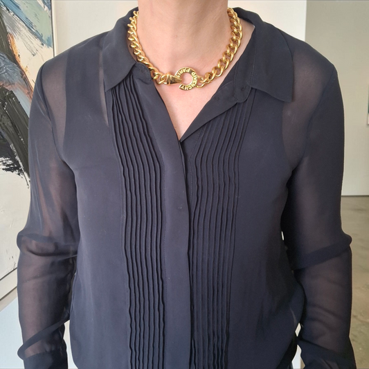 Vintage Givenchy Paris Gold Plated Chunky Necklace