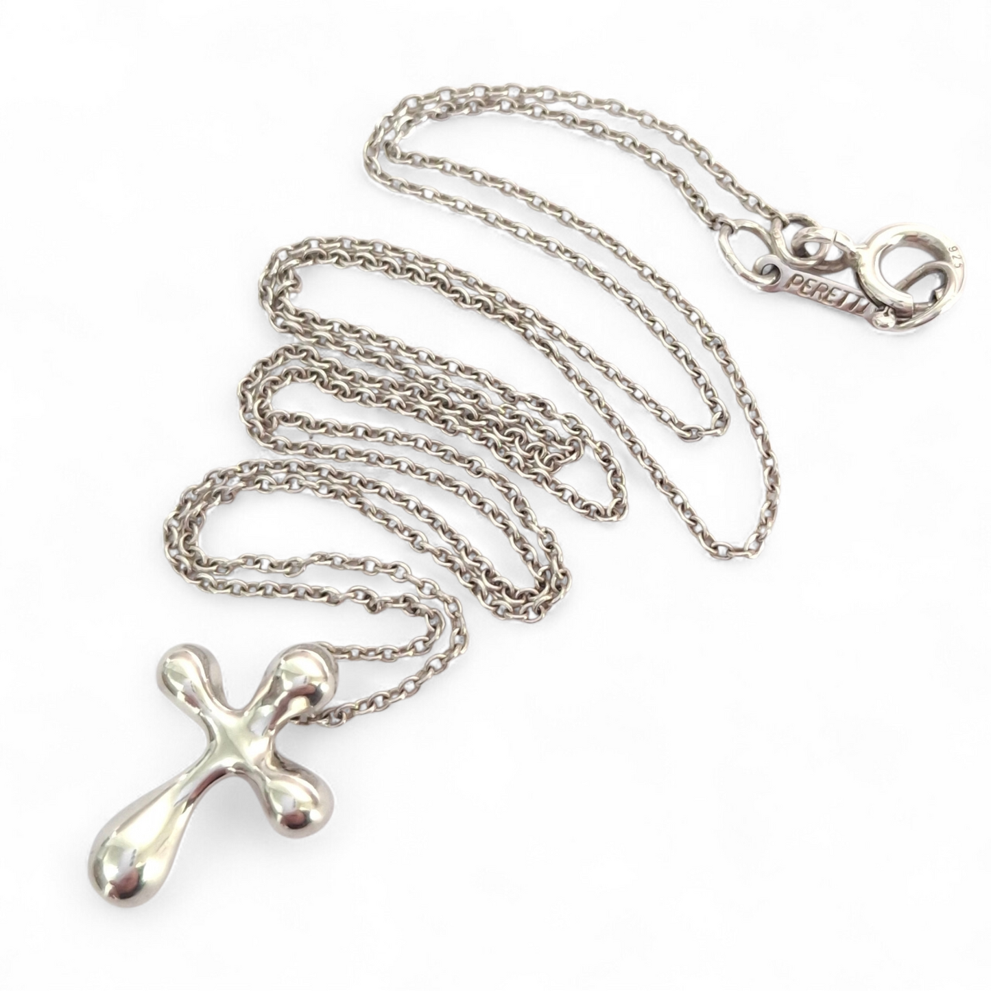 Vintage Elsa Peretti Tiffany & Co. Sterling Silver Cross Pendant Necklace