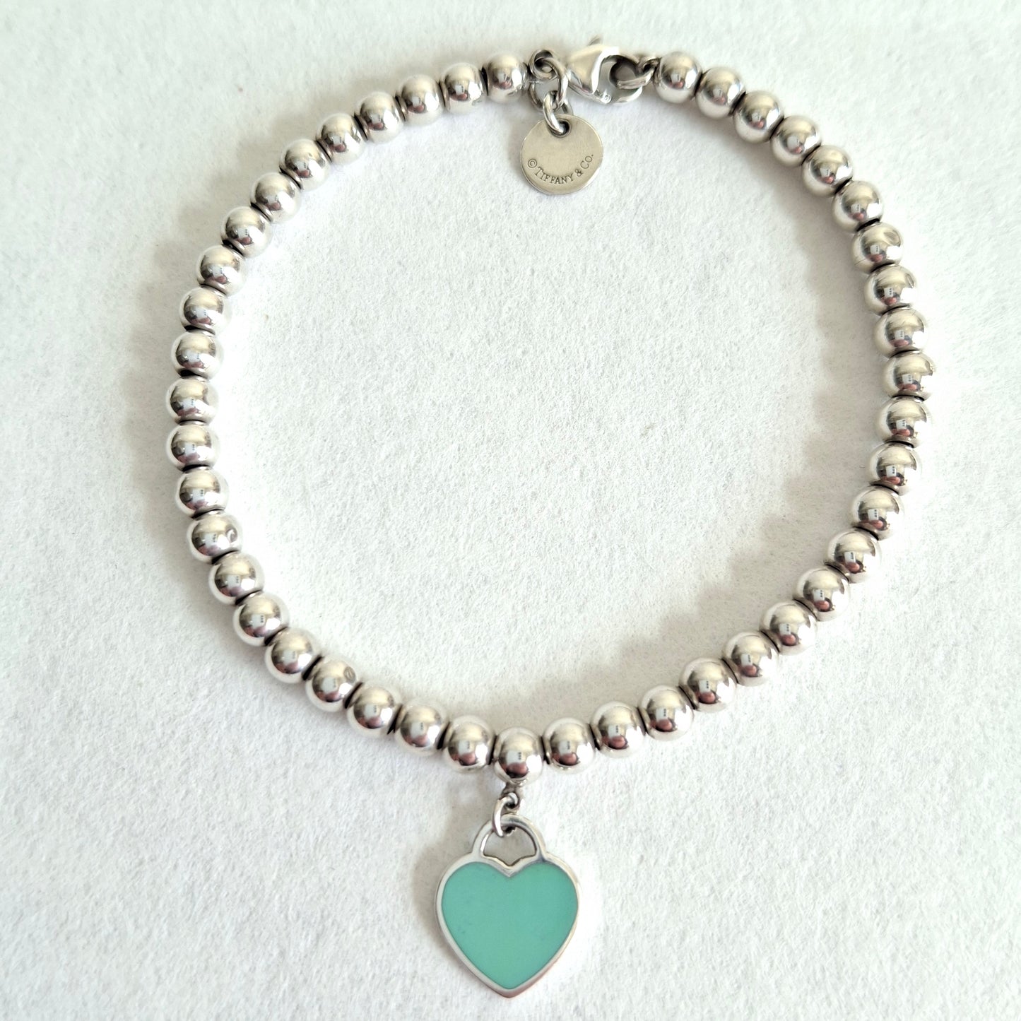 Tiffany Blue Return to Tiffany Heart Tag Bead Bracelet in Sterling Silver