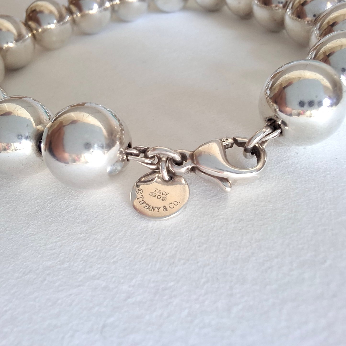 Vintage Tiffany & Co HardWear 10mm Bead Bracelet in Hallmarked 925 Sterling Silver