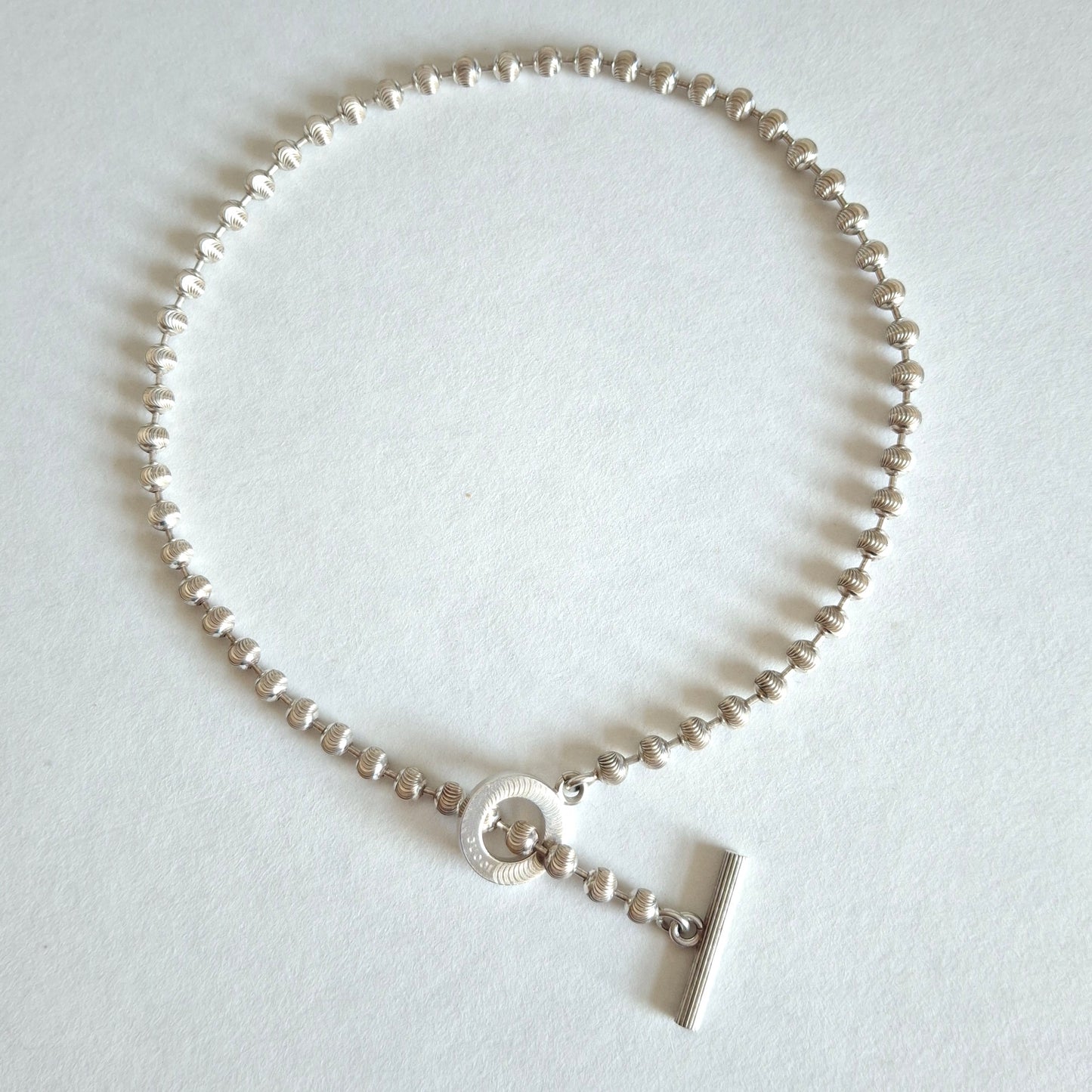 Gucci Diamond Cut Boule Toggle Necklace in 925 Sterling Silver