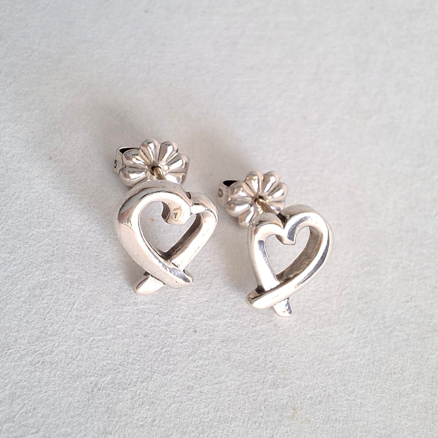 Tiffany & Co Paloma Picasso Loving Heart Earrings in 925 Sterling Silver