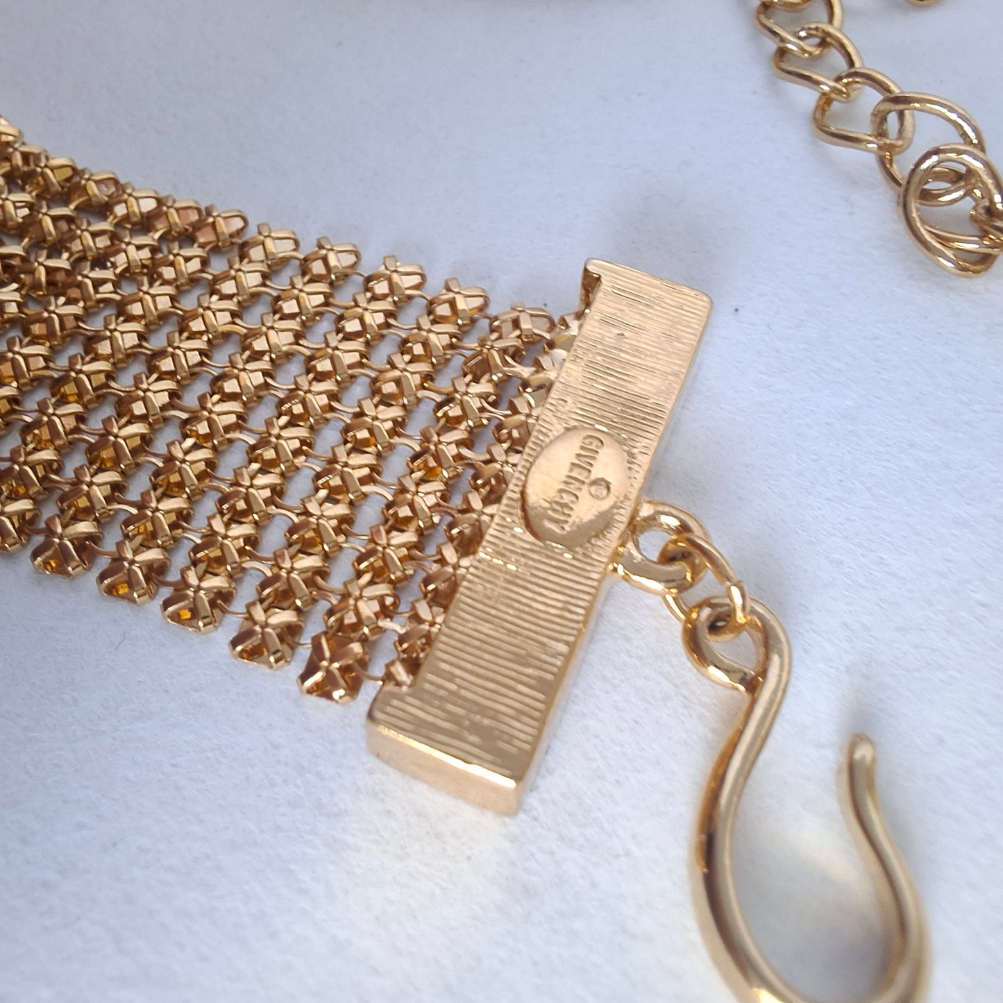 Vintage Givenchy Gold Plated Mesh Choker Necklace