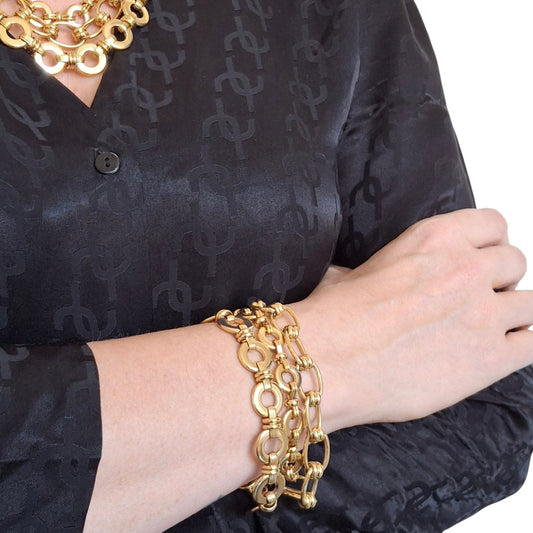 Vintage Givenchy Bijoux Multistrand Gold Plated Bracelet