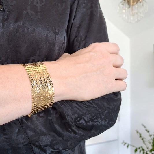 Vintage Givenchy Gold Plated Mesh Bracelet