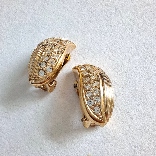Vintage Christian Dior Gold Plated Earrings