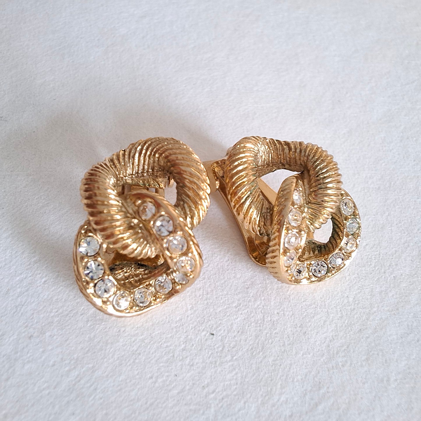 Vintage Christian Dior Figure Eight Clip-on Earrings