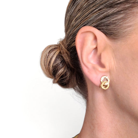 Vintage Christian Dior Figure Eight Clip-on Earrings