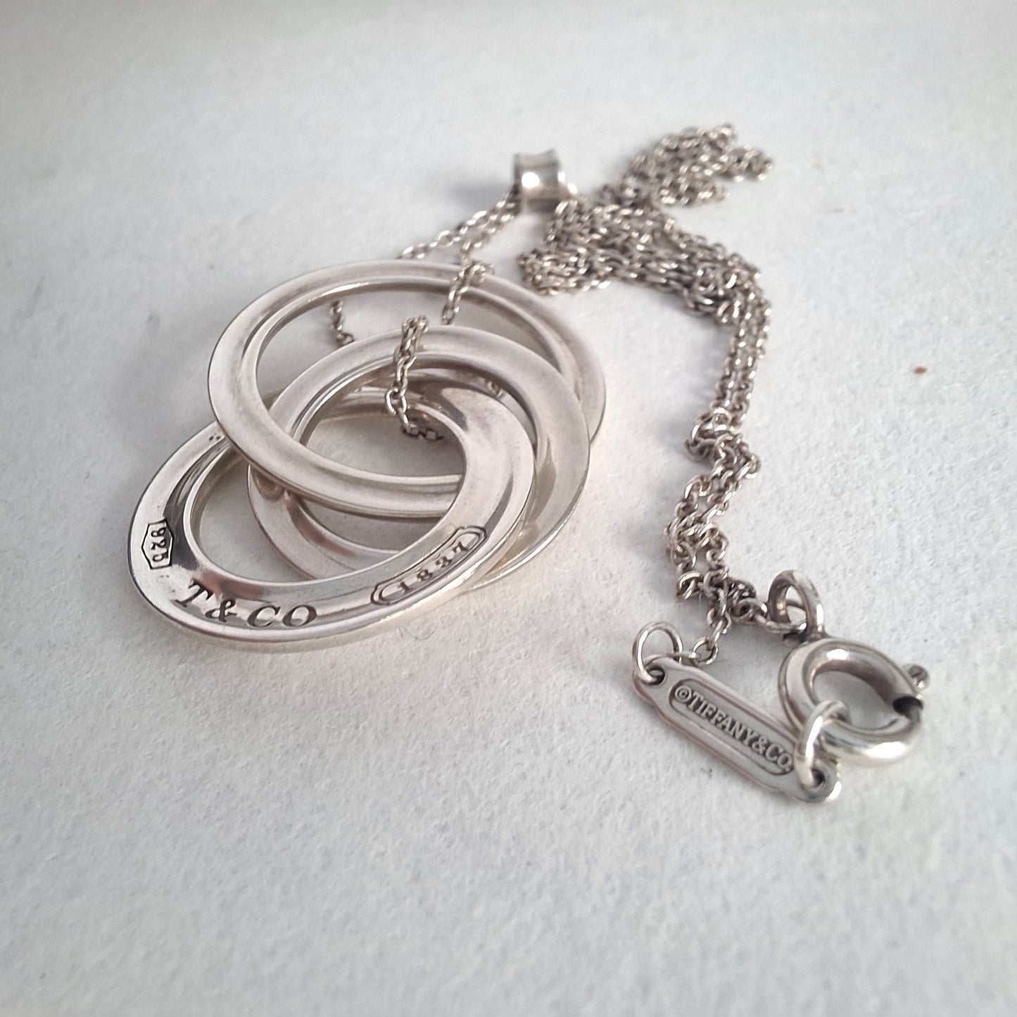 Tiffany & Co 1837 Triple Interlocking Circles Necklace in 925 Sterling Silver