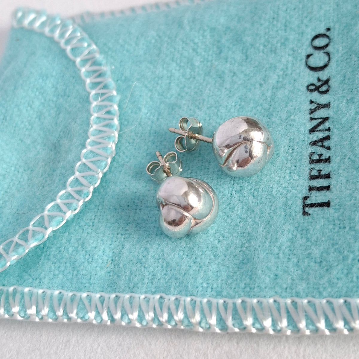 Tiffany & Co Sterling Silver Knot Earrings