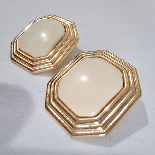 Vintage Christian Dior Gold Plated Clip-on Earrings