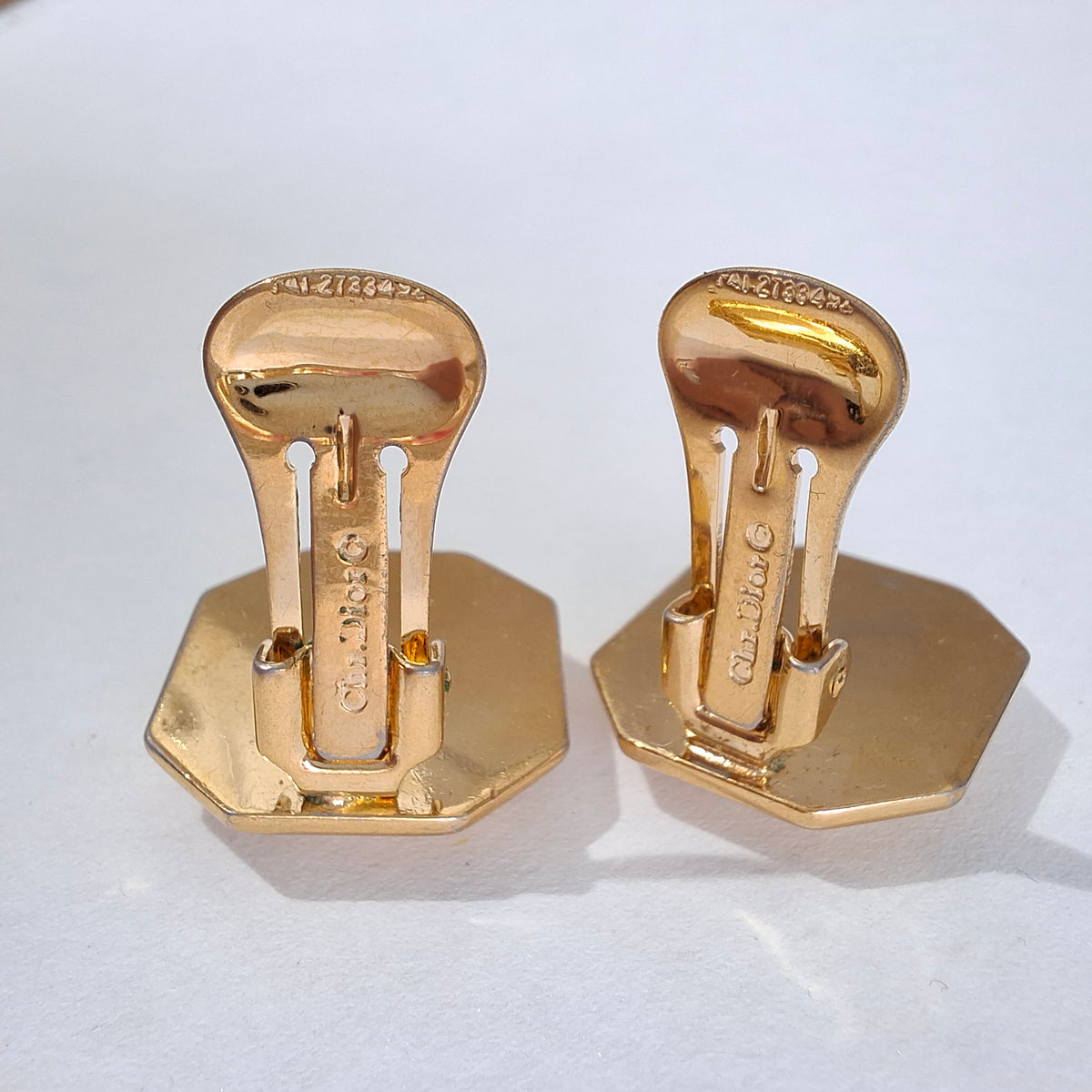 Vintage Christian Dior Gold Plated Clip-on Earrings