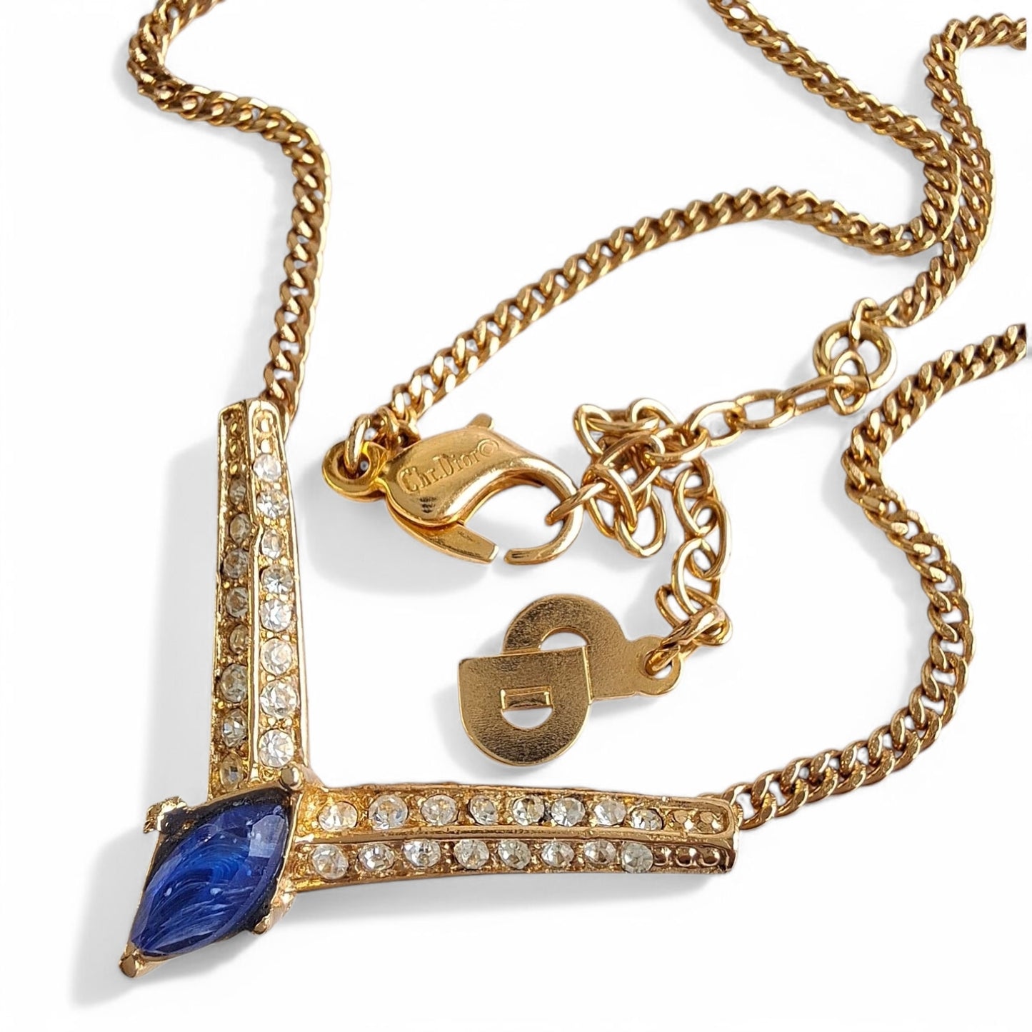 Christian Dior Vintage Lapis Lazuli Necklace