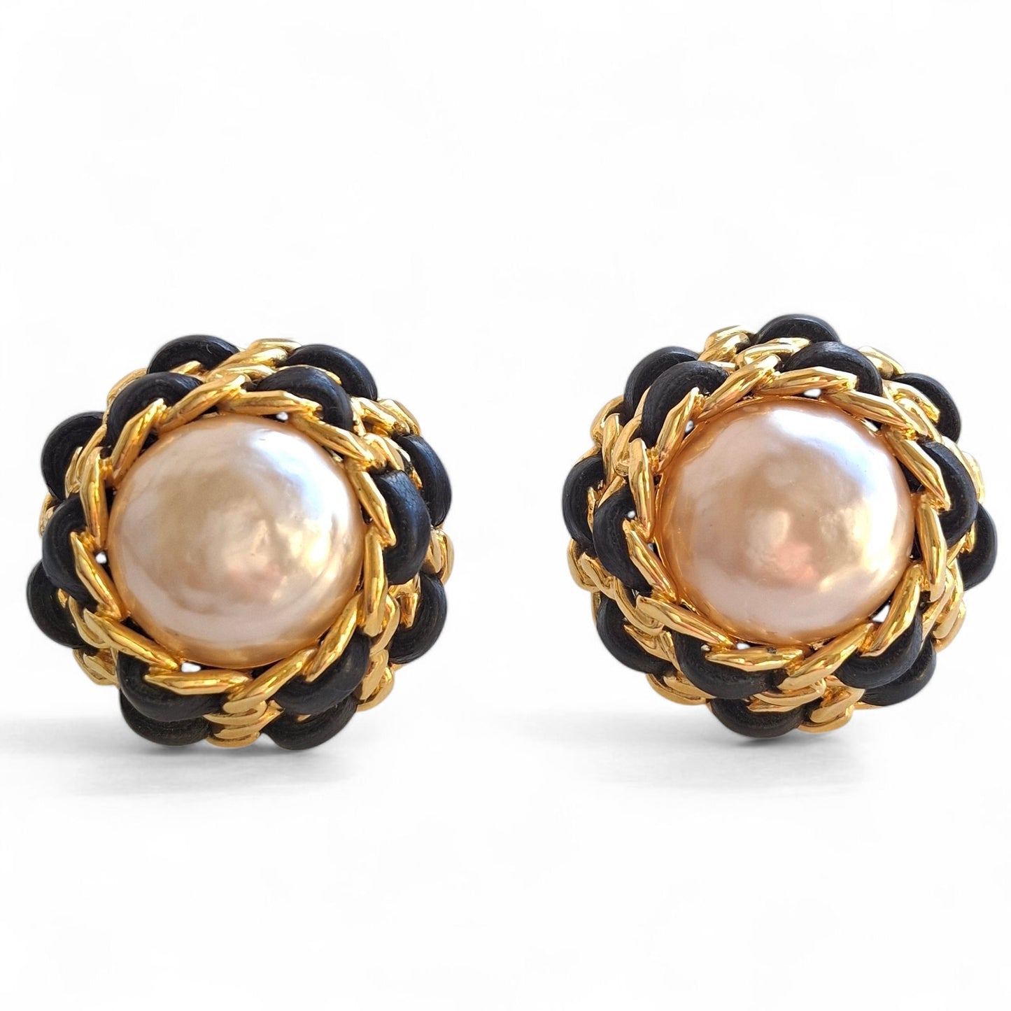 Classic Vintage Chanel Baroque Pearl Earrings