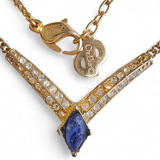 Christian Dior Vintage Lapis Lazuli Necklace