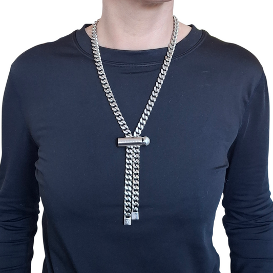 Chanel Adjustable Curb Chain Padlock Necklace