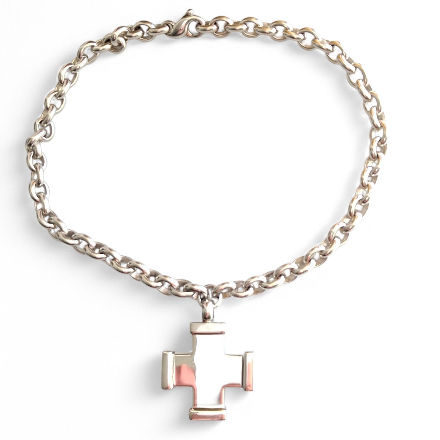 Preloved Vintage Tiffany & Co Sterling Silver Italian Cross Pendant Necklace